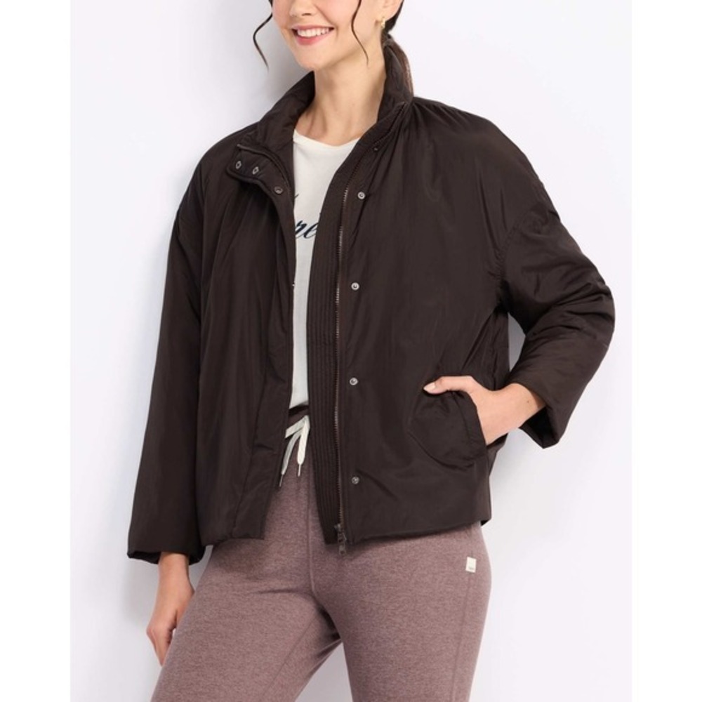 We Wander Wanderloft Insulated Bomber Jacket Brown Large Stitch Fix NWT